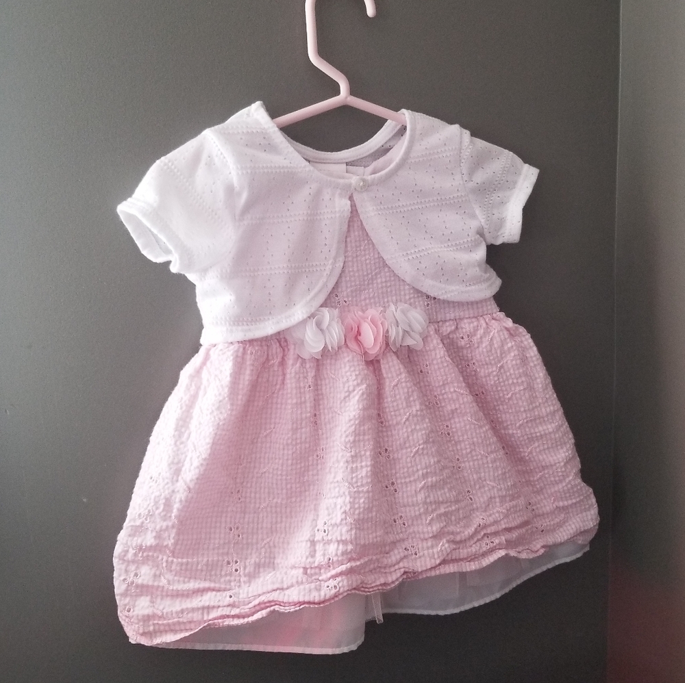 Spring/easter dress with short sleeve sweater